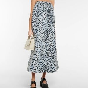 Ganni Animal print jacquard midi dress